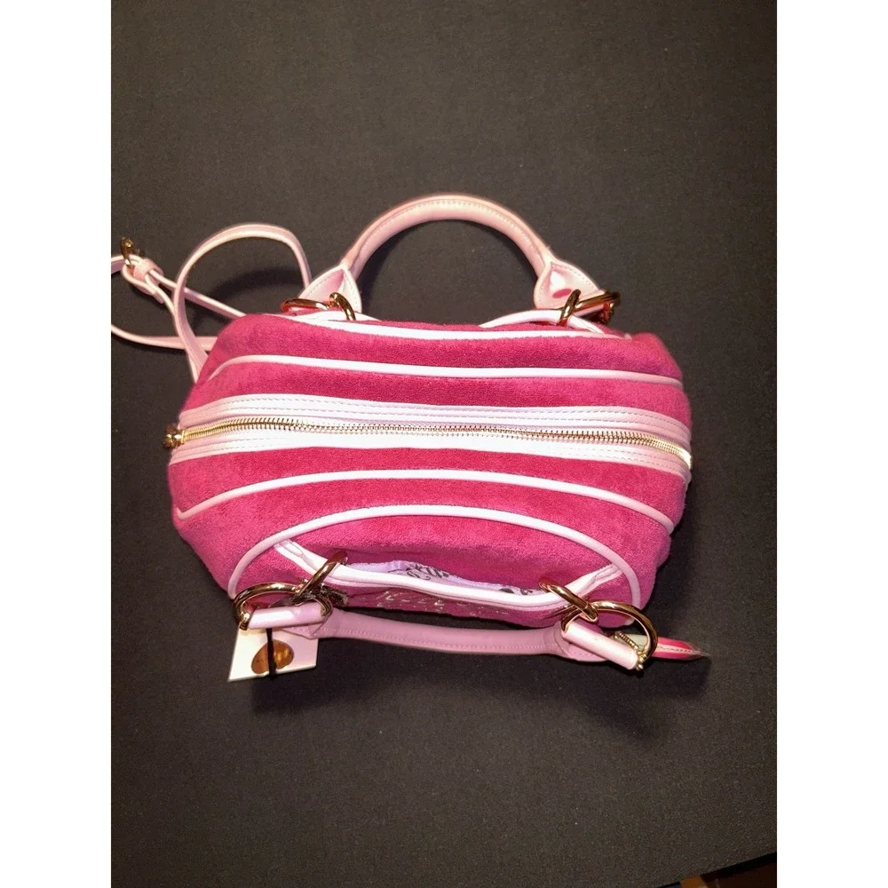 Juicy Couture Hot Pink Satchel Purse Gold Chain Crossbody Ice Cream Charm NWT!